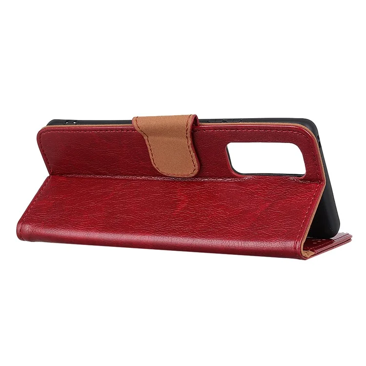 Nappa Texture Split Leather Wallet Case for Samsung Galaxy S20 FE 4G/5G/S20 Lite/S20 FE 2022 - Red