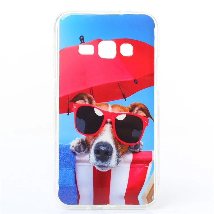 IMD Soft TPU Gel Phone Cover for Samsung Galaxy J1 (2016) J120 - Dog Holiday