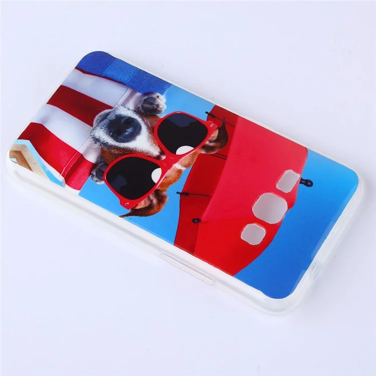 IMD Soft TPU Gel Phone Cover for Samsung Galaxy J1 (2016) J120 - Dog Holiday
