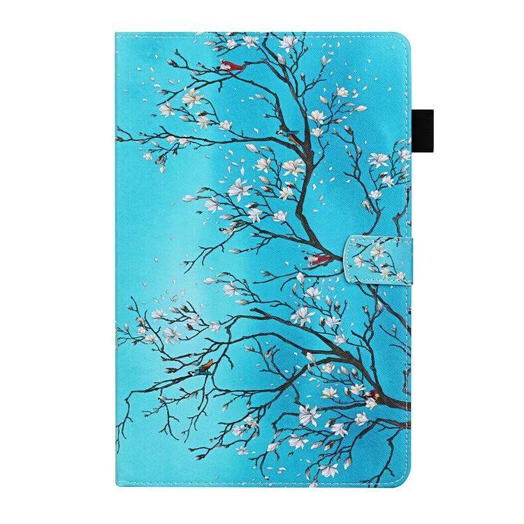 Modèle D'impression en Cuir Support de Carte de Support de Table de Table Pour Samsung Galaxy Tab A7 10.4 (2020) T505 / T507 - Branche de Fleurs