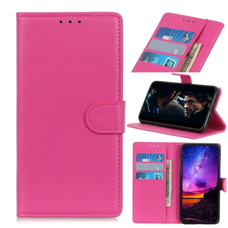 Für Samsung Galaxy S20 Fan Edition Stoßfest Staubdicht Kratzfest Litchi-Textur Brieftaschen-Ständer Lederhülle - Rose