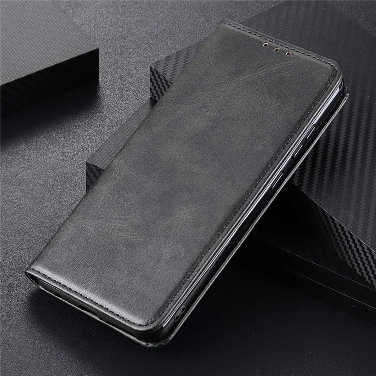 Magnetic Closure Scratch-resistant Split Leather Phone Cover for Samsung Galaxy S20 FE/S20 Fan Edition/S20 FE 5G/S20 Fan Edition 5G/S20 Lite - Black