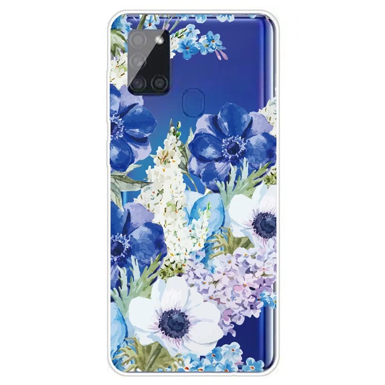 Impressão de Padrões TPU Soft Telefone Case Para Samsung Galaxy A21s - Flores