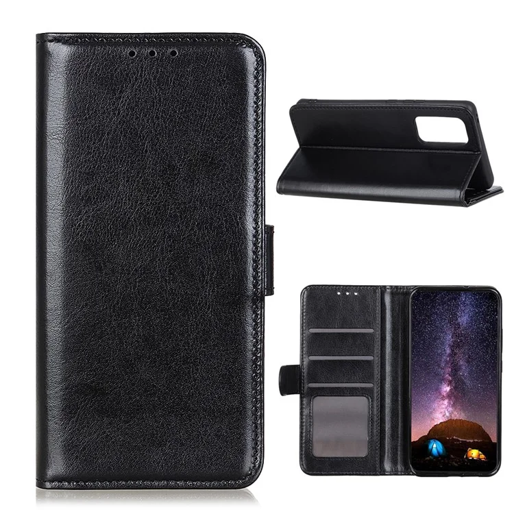 Crazy Horse Texture Leather Wallet Cell Phone Shell Smart Phone Case Bag for Samsung Galaxy S20 FE/S20 Fan Edition/S20 FE 5G/S20 Fan Edition 5G/S20 Lite/S20 Lite - Black