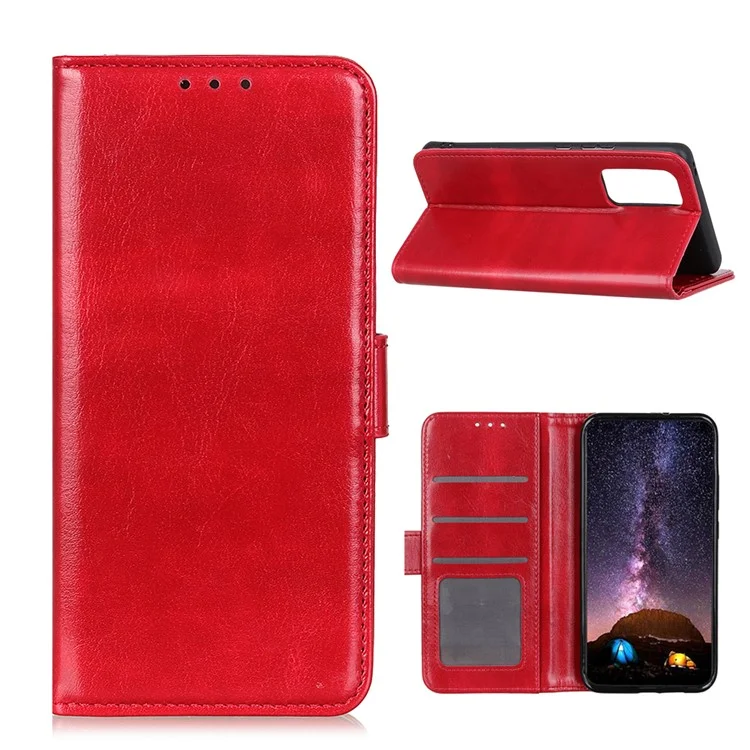 Crazy Horse Texture Portafoglio In Pelle Cellulari Shell Shell Smart Phone BAD Per Samsung Galaxy S20 FE / S20 Fan Edition / S20 FE 5G / S20 Fan Edition 5G / S20 Lite / S20 Lite - Rosso