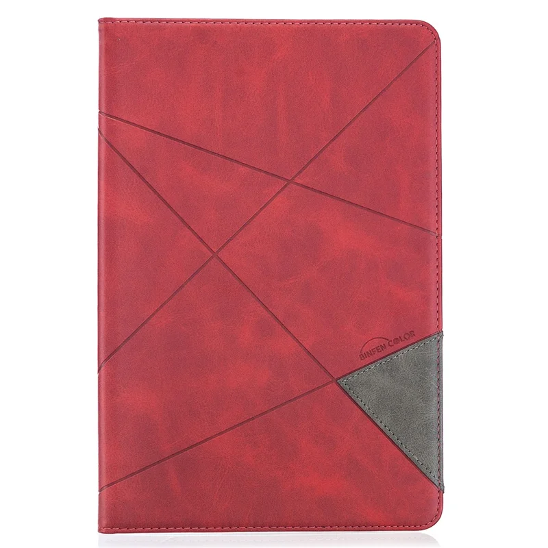 Geometric Pattern Cool Design Protector Stand Leather Case for Samsung Galaxy Tab S7 T870 / S8 - Red