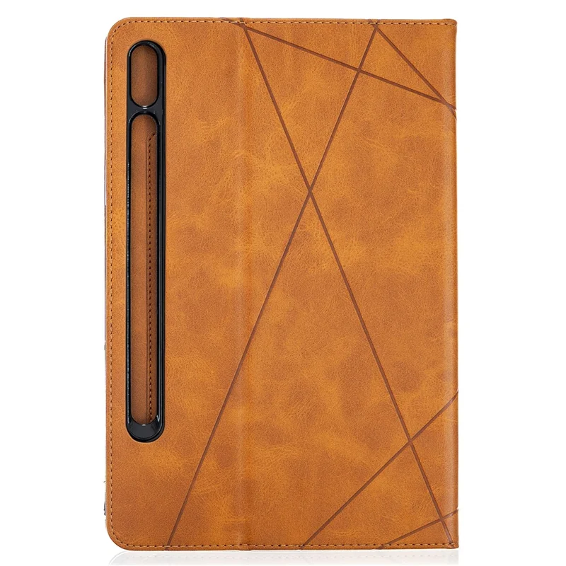 Geometric Pattern Cool Design Protector Stand Leather Case for Samsung Galaxy Tab S7 T870 / S8 - Yellow