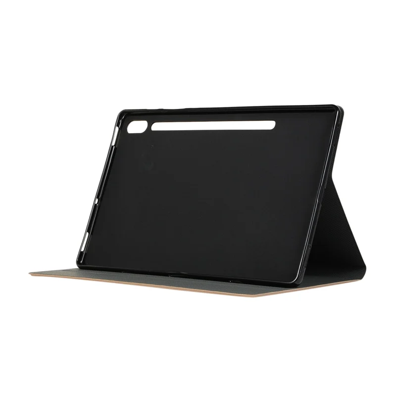 Leder-Cover-Stand-Schutzhülle Für Samsung Galaxy Tab S7 Plus - Gold