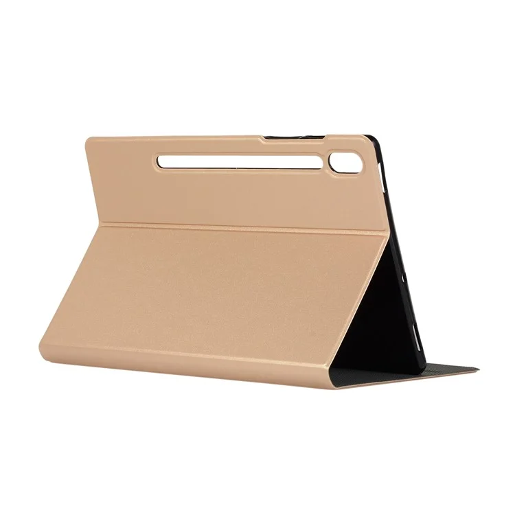 Leder-Cover-Stand-Schutzhülle Für Samsung Galaxy Tab S7 Plus - Gold