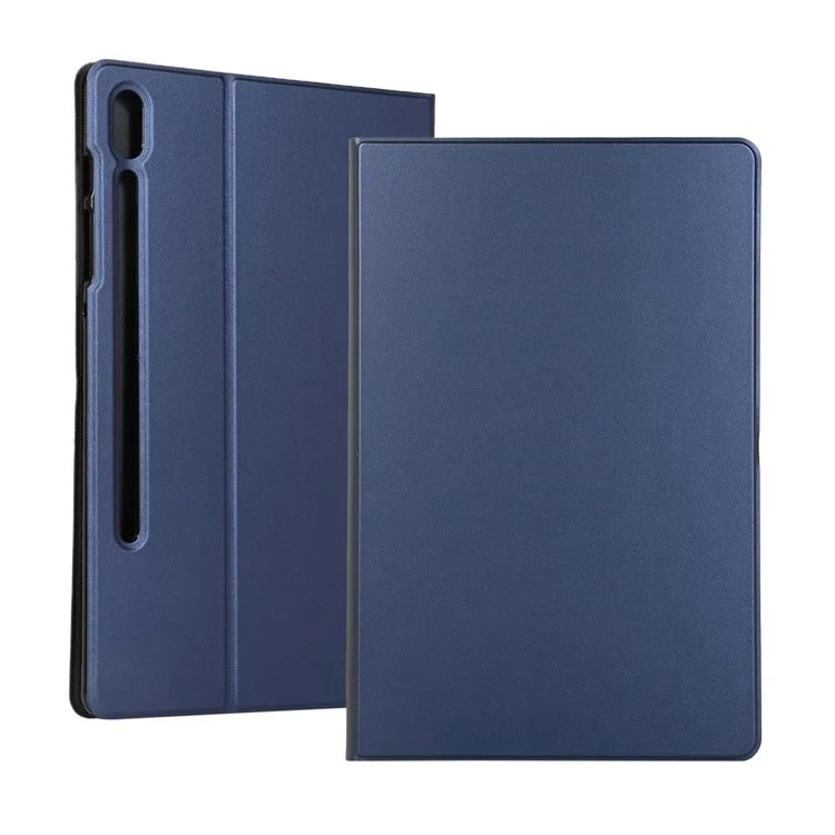 Leather Cover Stand Protective Case for Samsung Galaxy Tab S7+ / S8+ - Dark Blue