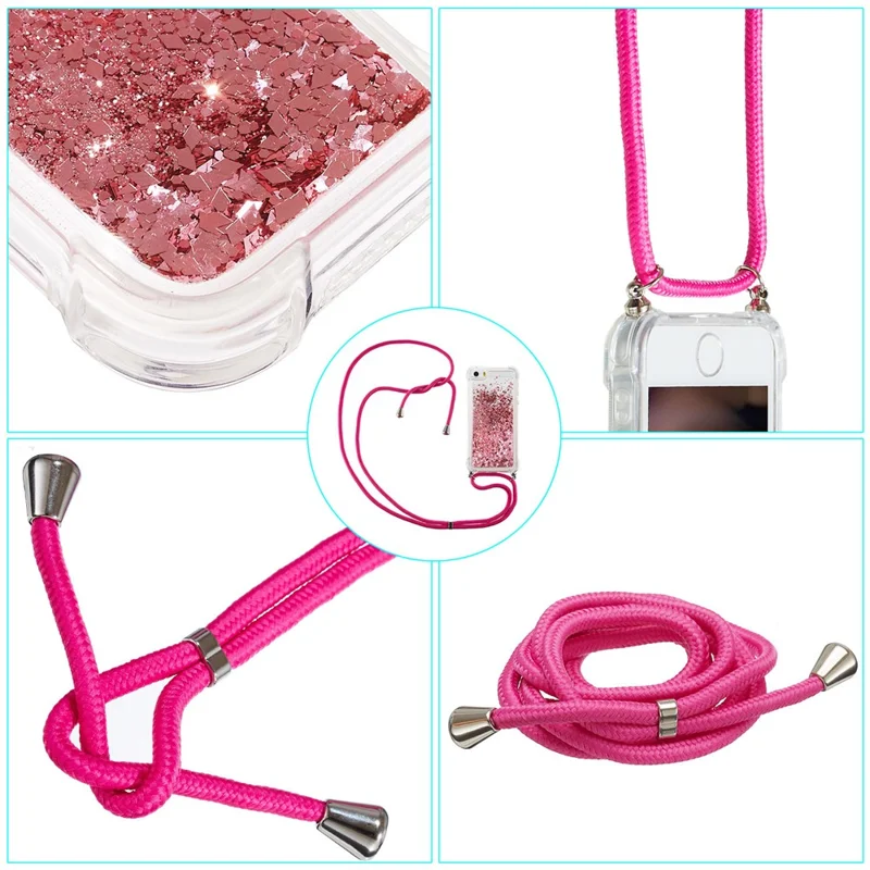 Glitter Powder Quicksand TPU Back Case for Samsung Galaxy A51 SM-A515 - Rose