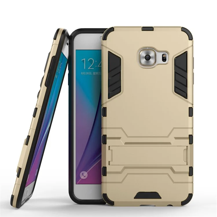 Solid PC + TPU Hybrid Cover with Kickstand for Samsung Galaxy C5 - Champagne