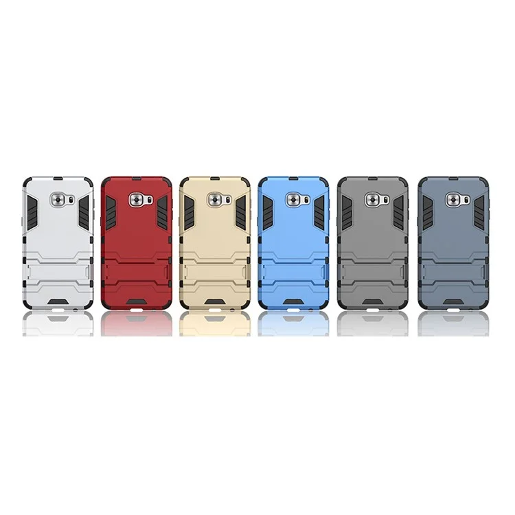 Solid PC + TPU Hybrid Cover with Kickstand for Samsung Galaxy C5 - Champagne