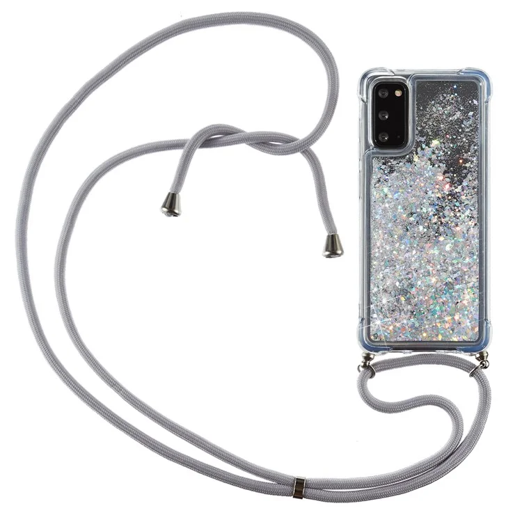 Glitter Pulver Quicksand TPU-Rückseite für Samsung Galaxy S20 4G/S20 5G - Grau