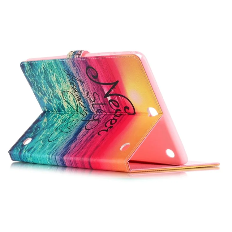 Leather Wallet Stand Flip Case for Samsung Galaxy Tab A 9.7 T550 T555 - Sea and Quote