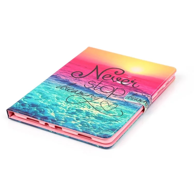 Leather Wallet Stand Flip Case for Samsung Galaxy Tab A 9.7 T550 T555 - Sea and Quote