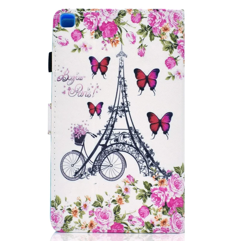 Printing Skin Leather with Card Holder Tablet Cover for Samsung Galaxy Tab A7 10.4 (2020) / (2022) T500 - Eiffel Tower
