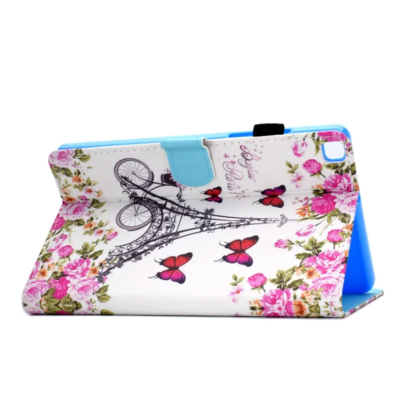 Printing Skin Leather with Card Holder Tablet Cover for Samsung Galaxy Tab A7 10.4 (2020) / (2022) T500 - Eiffel Tower