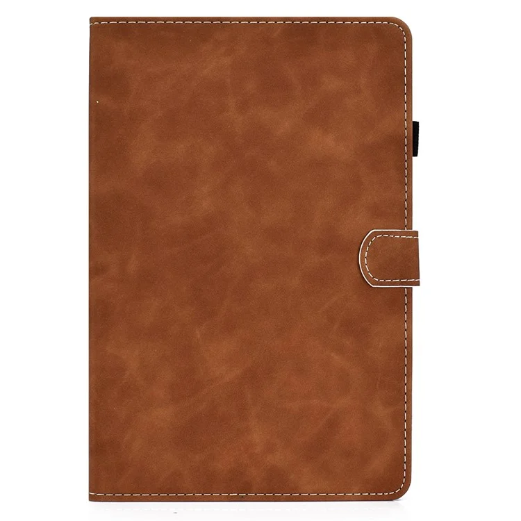 Coque de protection en cuir de couleur unie pour Samsung Galaxy Tab S7 T870 / S8 - Marron