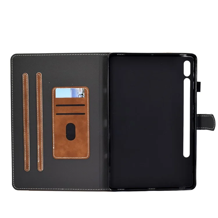 Coque de protection en cuir de couleur unie pour Samsung Galaxy Tab S7 T870 / S8 - Marron