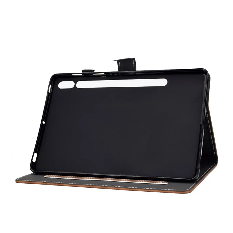 Coque de protection en cuir de couleur unie pour Samsung Galaxy Tab S7 T870 / S8 - Marron