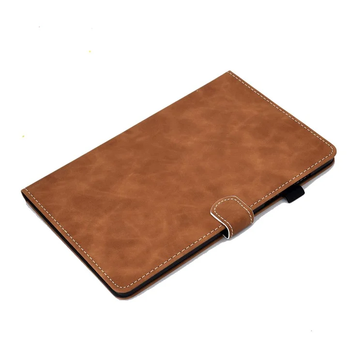 Coque de protection en cuir de couleur unie pour Samsung Galaxy Tab S7 T870 / S8 - Marron