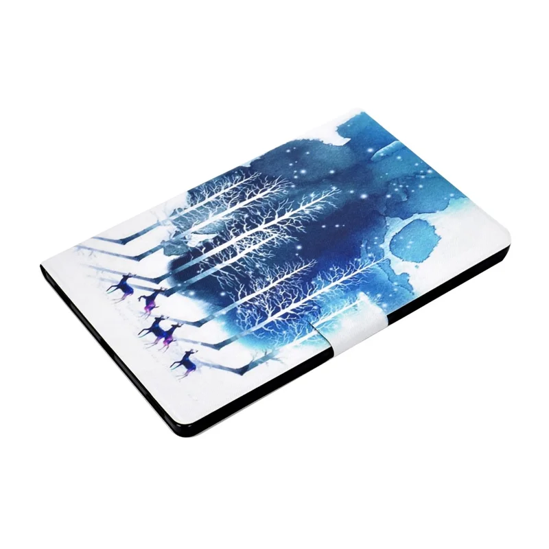 Pattern Printing Leather Stand Tablet Case for Samsung Galaxy Tab S7 T870 / S8 - Forest and Elk