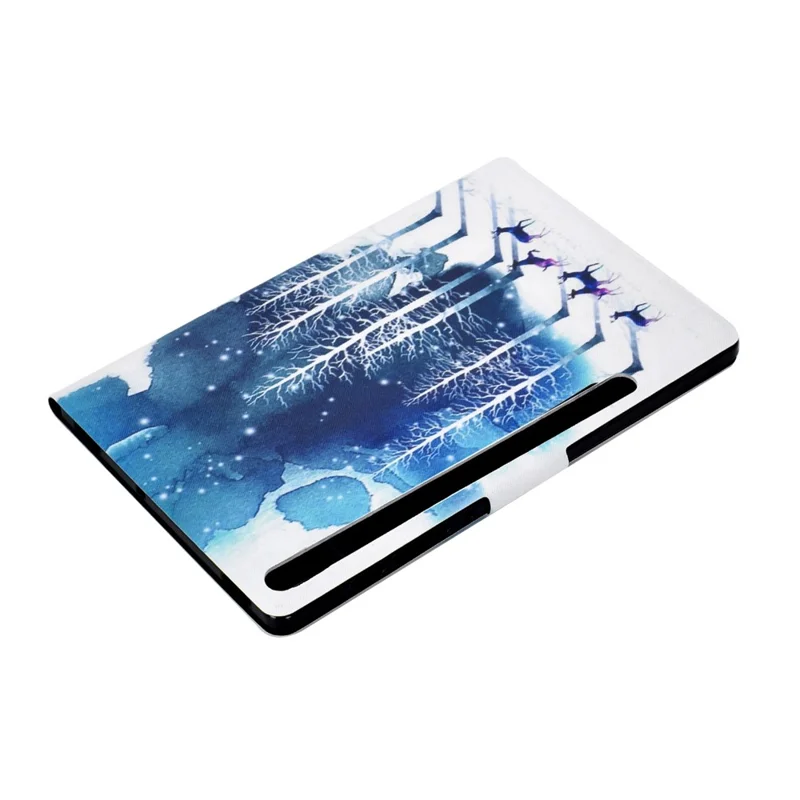 Pattern Printing Leather Stand Tablet Case for Samsung Galaxy Tab S7 T870 / S8 - Forest and Elk