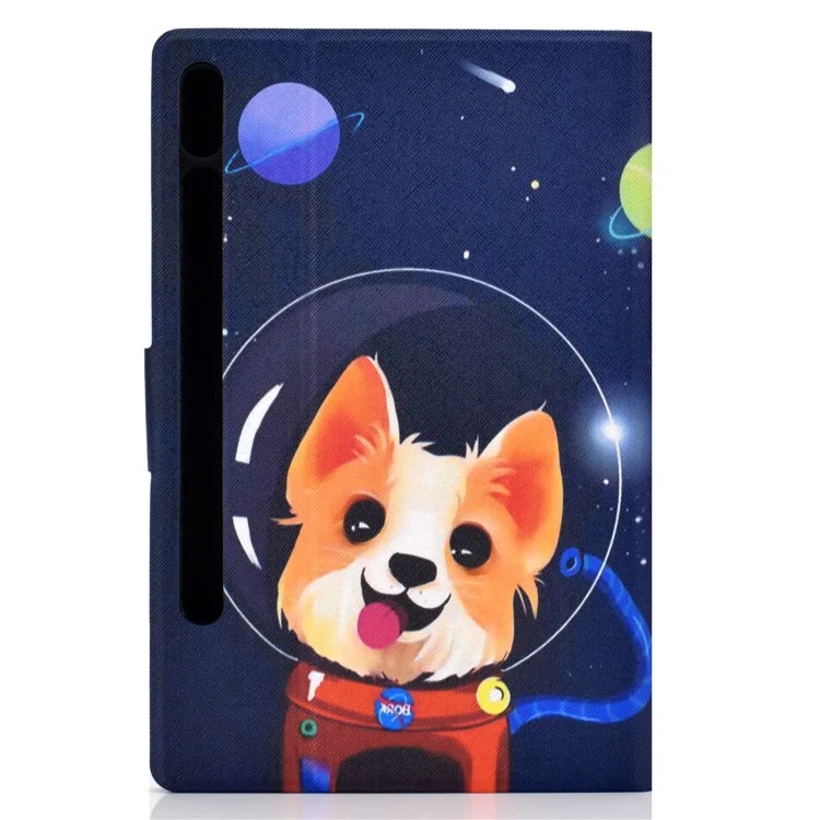 Pattern Printing Leather Stand Tablet Case for Samsung Galaxy Tab S7 T870 / S8 - Aerospace Dog