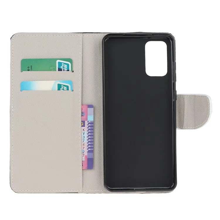 Patterned Cross Texture Leather Protector Wallet Case for Samsung Galaxy S20 Lite/S20 Fan Edition - Don't Touch My Phone