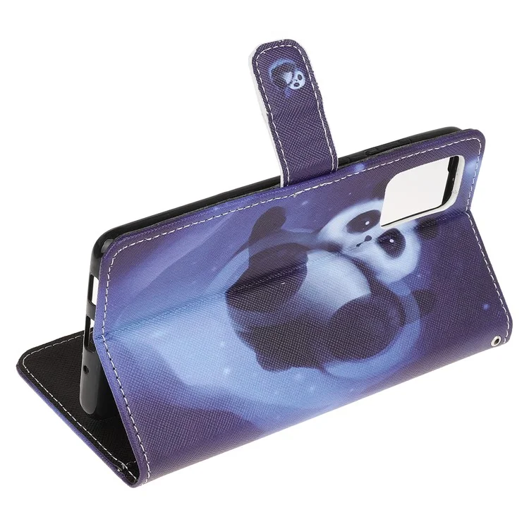 Nouvelleur Case Impression Crost Texture Stand Couverture Pour Samsung Galaxy S20 Lite / S20 Édition Fan - Panda