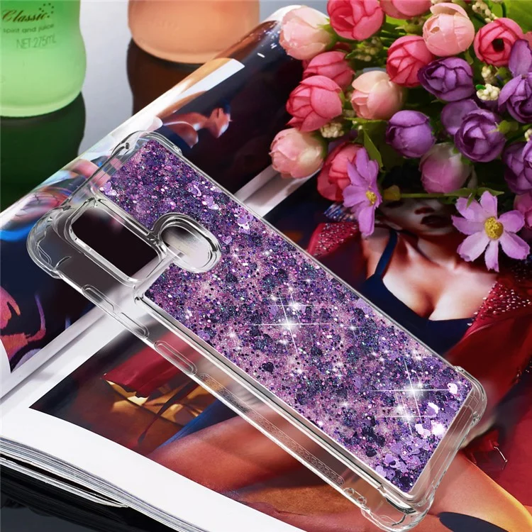 Custodia per telefono in TPU Shock-absorbing Dynamic Quicksand per Samsung Galaxy A21s - Viola