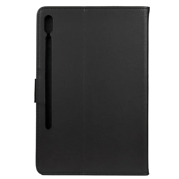 Imprint Butterfly Flower Wallet Leather Flip Shell for Samsung Galaxy Tab S6 T860 T865 - Black