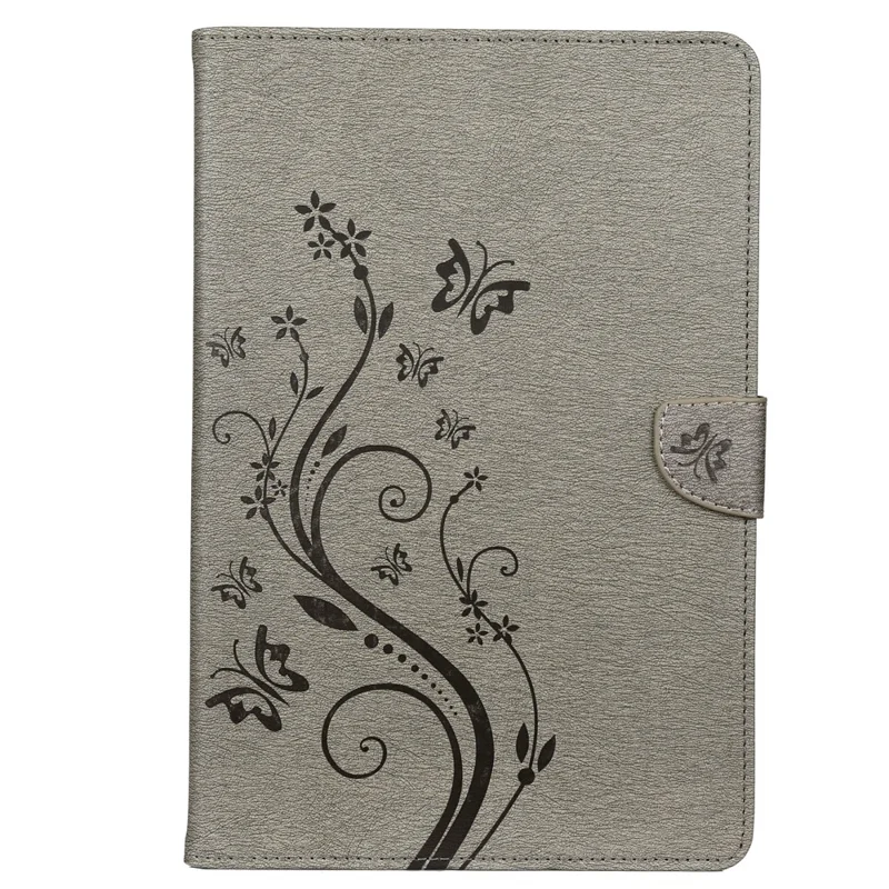Imprint Butterfly Flower Wallet Leather Flip Shell for Samsung Galaxy Tab S6 T860 T865 - Green