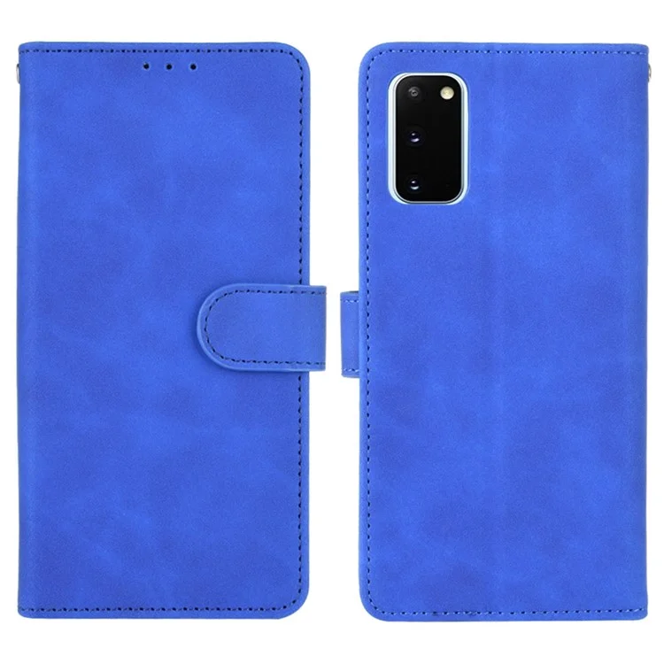 Caixa de Suporte de Carteira Protetora de Couro de Toque de Pele Para Samsung Galaxy S20 Lite/Fan Edition/fe 5G/4G - Azul