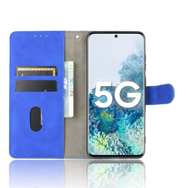 Caixa de Suporte de Carteira Protetora de Couro de Toque de Pele Para Samsung Galaxy S20 Lite/Fan Edition/fe 5G/4G - Azul
