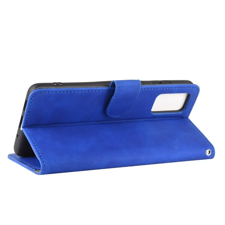 Caixa de Suporte de Carteira Protetora de Couro de Toque de Pele Para Samsung Galaxy S20 Lite/Fan Edition/fe 5G/4G - Azul