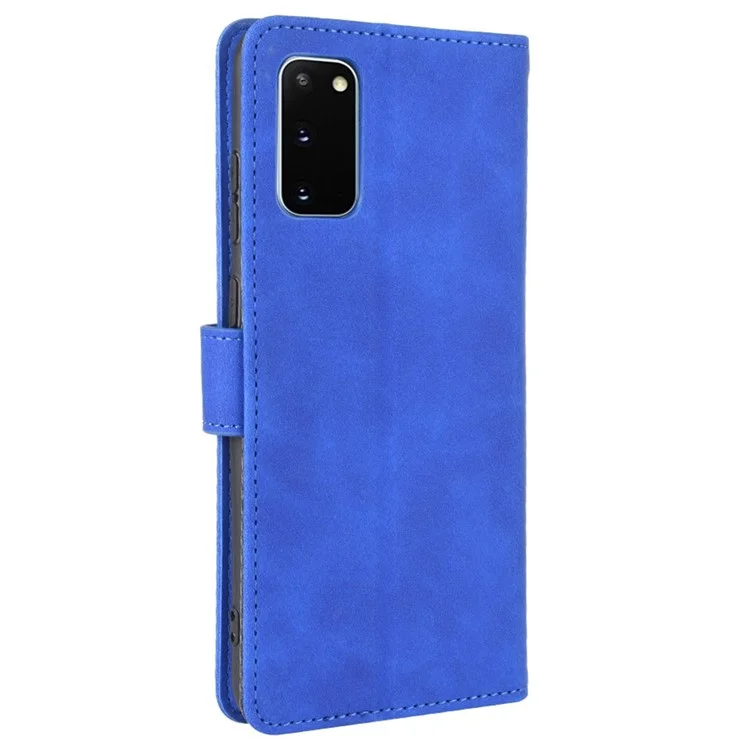 Caixa de Suporte de Carteira Protetora de Couro de Toque de Pele Para Samsung Galaxy S20 Lite/Fan Edition/fe 5G/4G - Azul