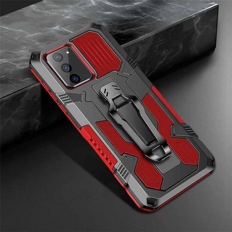Kickstand Back Clip Plastic + TPU Hybrid Protector Cover for Samsung Galaxy Note20 4G/5G - Red
