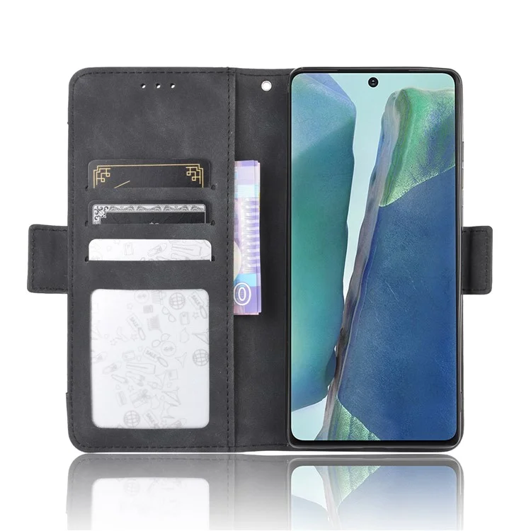 Portefeuille Protector Wallet Stand Case Pour Samsung Galaxy S20 fe 4g / 5g / S20 Lite / S20 fe 2022 / S20 Lite Anti-sratch Surface en Cuir Coque en Cuir - le Noir