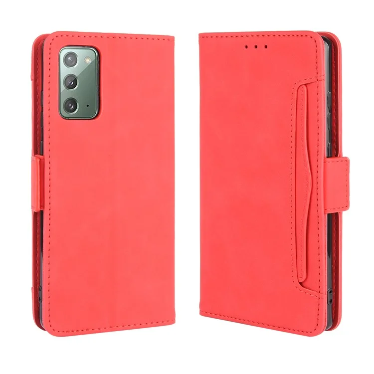 Étui de protection en cuir Wallet Stand pour Samsung Galaxy S20 FE 4G/5G/S20 Lite/S20 FE 2022 Surface anti-rayures Coque en cuir - Rouge