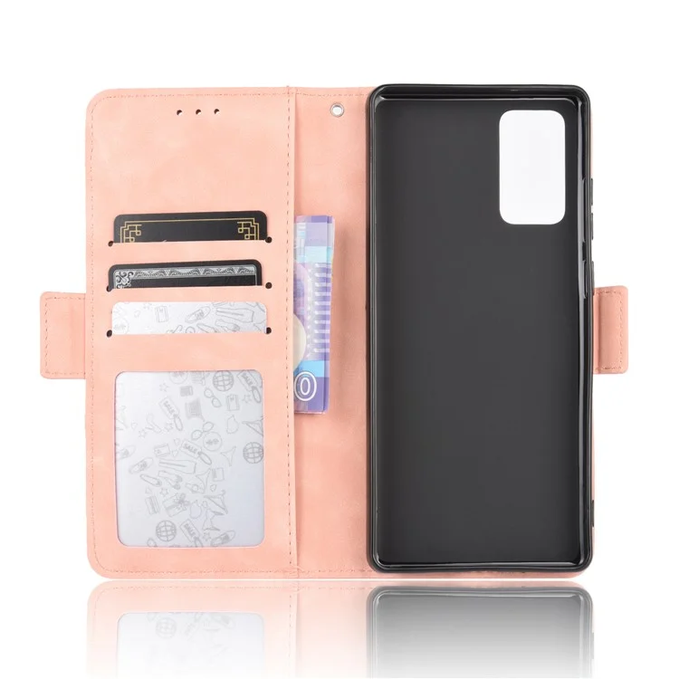 Étui en cuir debout protecteur pour Samsung Galaxy S20 FE 4G / 5G / S20 Lite / S20 FE 2022 Surface anti-rayures Coque en cuir - Rose