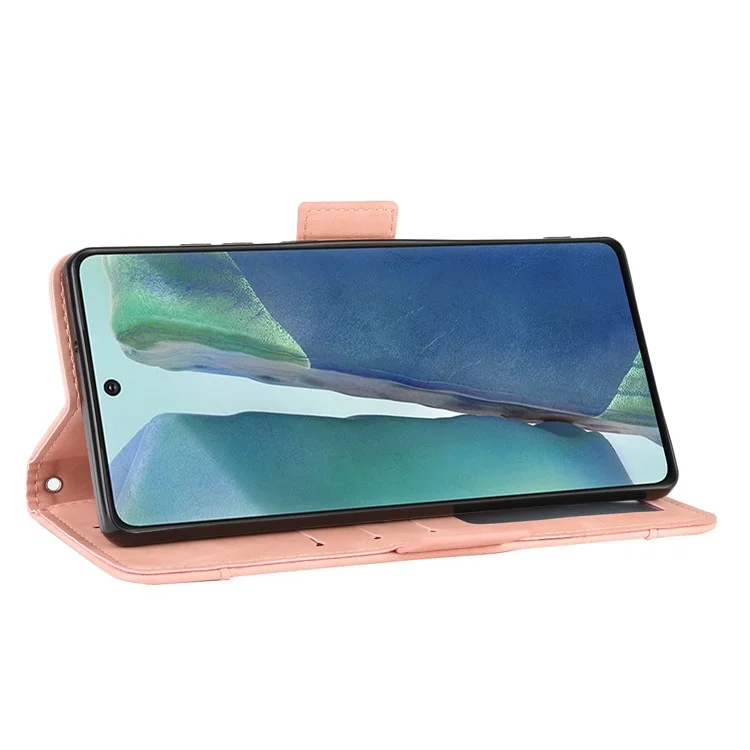 Étui en cuir debout protecteur pour Samsung Galaxy S20 FE 4G / 5G / S20 Lite / S20 FE 2022 Surface anti-rayures Coque en cuir - Rose
