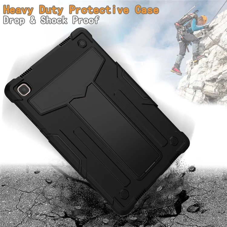 Funda Silicona con Soporte Plegable en Forma de T Antipolvo para Samsung Galaxy Tab A7 10.4 (2020) / (2022) - Todo Negro