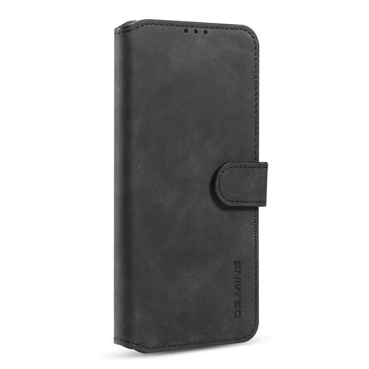 Funda de teléfono DG.MING para Samsung Galaxy S20 FE 4G/5G/S20 Lite/S20 FE 2022 Estilo Retro Cartera de Cuero con Soporte - Negro