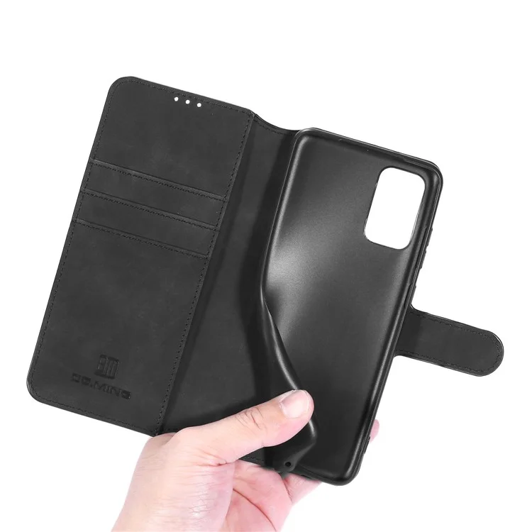 Funda de teléfono DG.MING para Samsung Galaxy S20 FE 4G/5G/S20 Lite/S20 FE 2022 Estilo Retro Cartera de Cuero con Soporte - Negro