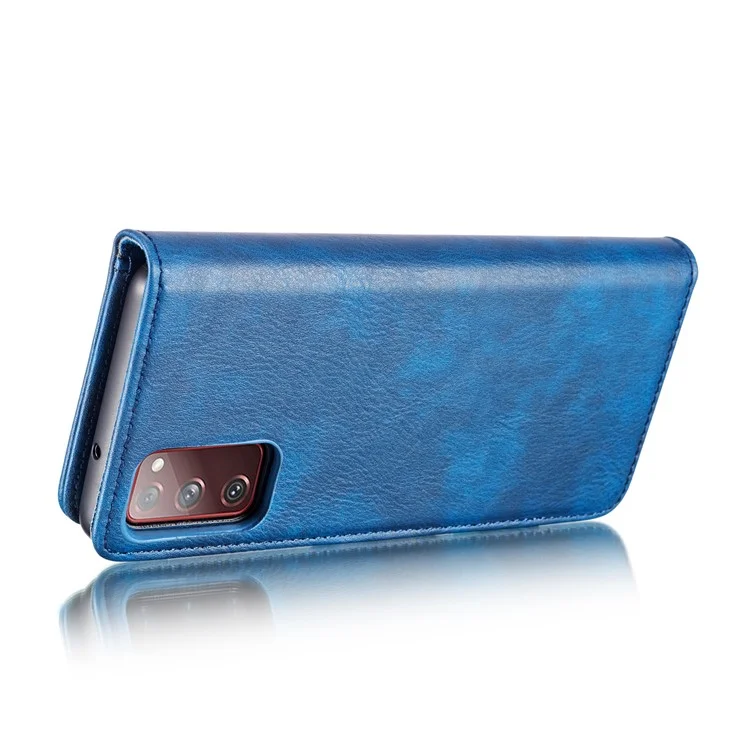 Étui en cuir détachable 2-en-1 DG.MING + Boîtier arrière en PC pour Samsung Galaxy S20 FE 4G / 5G / S20 Lite / S20 FE 2022 - Bleu