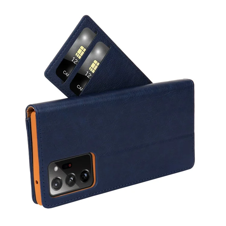 CMAI2 Leather Stand Case with Card Slots for Samsung Galaxy Note20 4G/5G - Blue