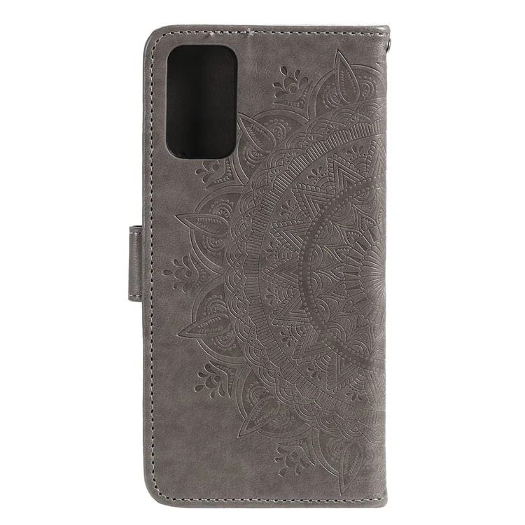 Couverture en Cuir de Fleur D'empreinte Pour Samsung Galaxy S20 fe 4g / 5g / S20 Lite / S20 fe 2022 - Gris