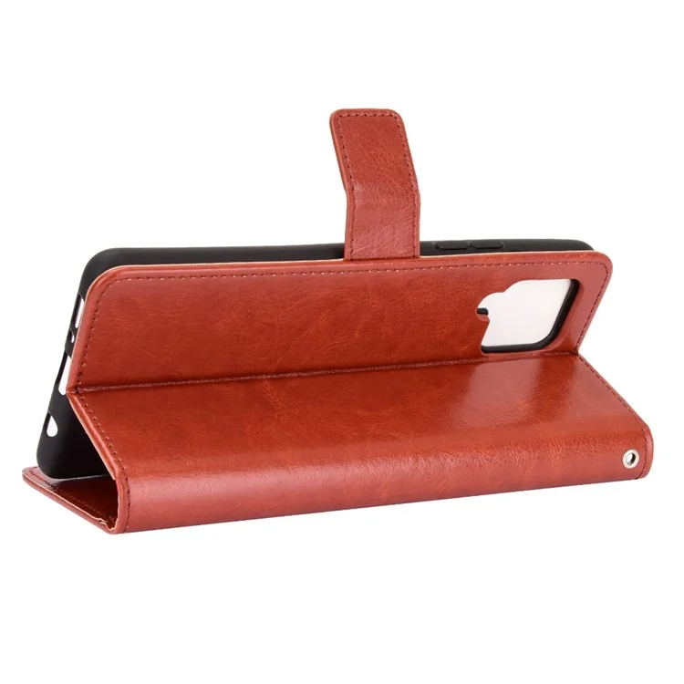 Cartera de cuero Crazy Horse Texture Stand para Samsung Galaxy A42 5G - Marrón